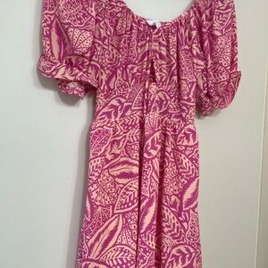 Sienna Sky Pink Puff Sleeve Sundress XS
